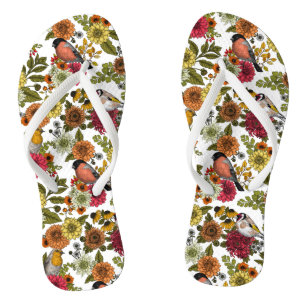 Garden birds and flowers 1 thongs