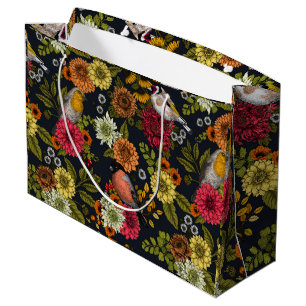 Garden birds and flowers 2 large gift bag
