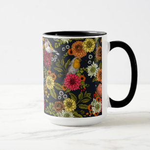 Garden birds and flowers 2 mug