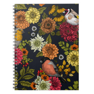 Garden birds and flowers 2 notebook