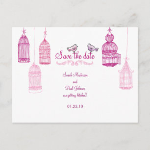 "Garden Birds" Save the Date Postcard