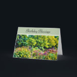 Garden Birthday Blessings - Birthday Card<br><div class="desc">A beauitful blooming garden brings wishes of "Birthday Blessings" to someone special. Inside there is a birthday prayer for happiness,  love and blessings. This card is sure to bless the heart of a friend or family.</div>