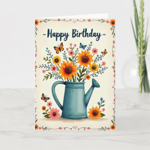 Garden Birthday Illustration Card