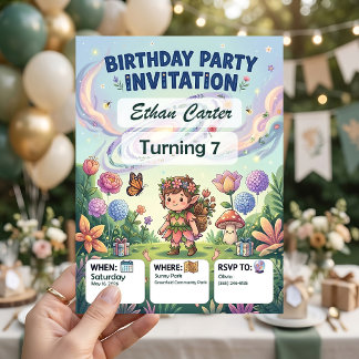 Garden Birthday Invitations with Florals Zazzle