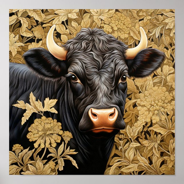 Garden Black Cow  Poster (Front)