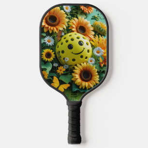 Garden Bloom Pickleball – Cute Sunflower & Butterf Paddle