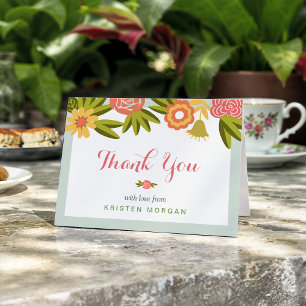 Garden Blooming Modern Floral Thank You Card
