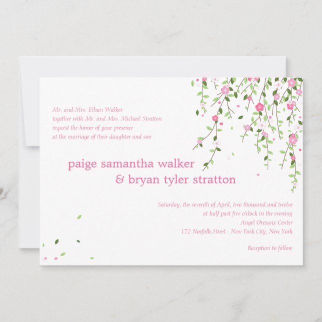 Garden Blooms Wedding Invitation (Front)