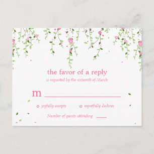 Garden Blooms Wedding RSVP Postcard