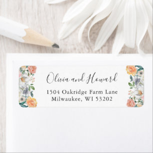Garden Blossom Floral Return Address Label