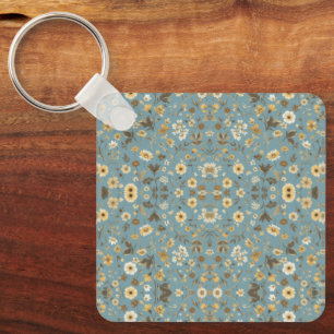 Garden Blue Bloom Bags' Key Ring
