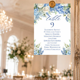 Garden Blue Hydrangea Table Number Seating Card