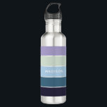 Garden Blues Colour Block Personalised Name 710 Ml Water Bottle<br><div class="desc">This colourful and modern design features a colour-block pattern in purple with your personalised name #waterbottles #drinkware #personalizedgifts</div>