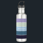 Garden Blues Colour Block Personalised Name 710 Ml Water Bottle<br><div class="desc">This colourful and modern design features a colour-block pattern in purple with your personalised name #waterbottles #drinkware #personalizedgifts</div>