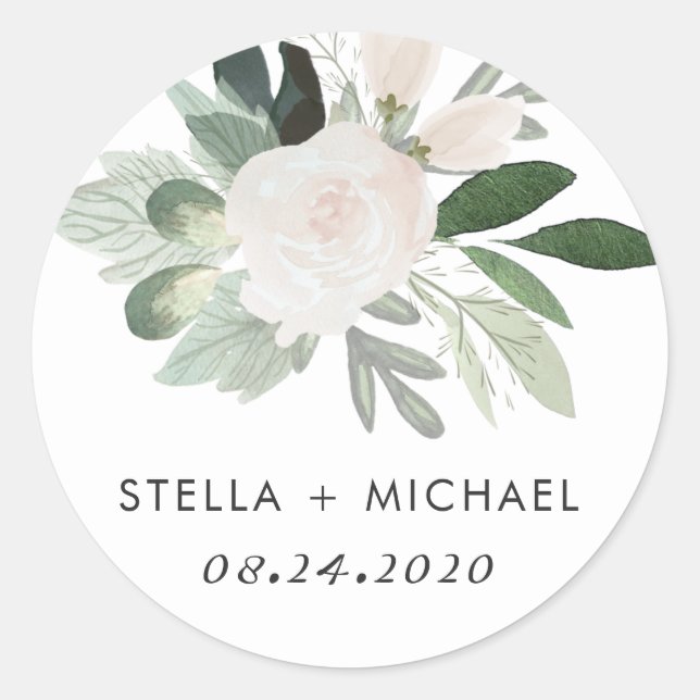 Garden Blush Round Sticker (Front)