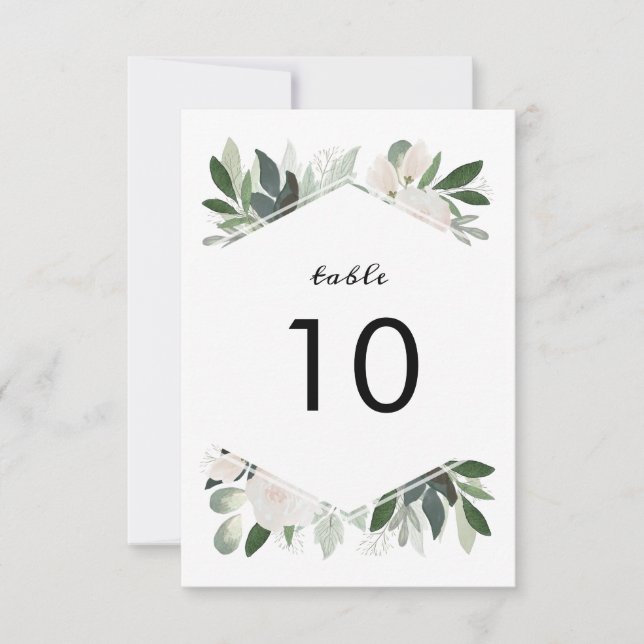Garden Blush Table Number Card (Front)