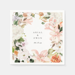 Garden Botanical Floral Wreath Napkin