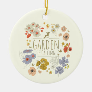 Garden Botanical Flowers For Gardening Mom and Dad Ceramic Ornament