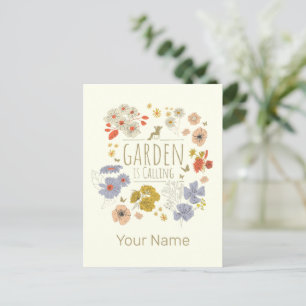 Garden Botanical Flowers For Gardening Mum and Dad Holiday Postcard