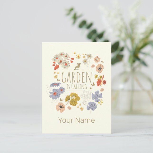 Garden Botanical Flowers For Gardening Mum and Dad Holiday Postcard (Standing Front)