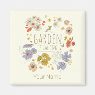 Garden Botanical Flowers For Gardening Mum and Dad Magnet