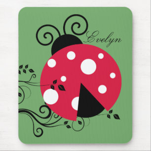 Garden Botanical Ladybug Mouse Pad