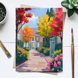 Garden Boulevard   Botanical Floral Watercolor Postcard