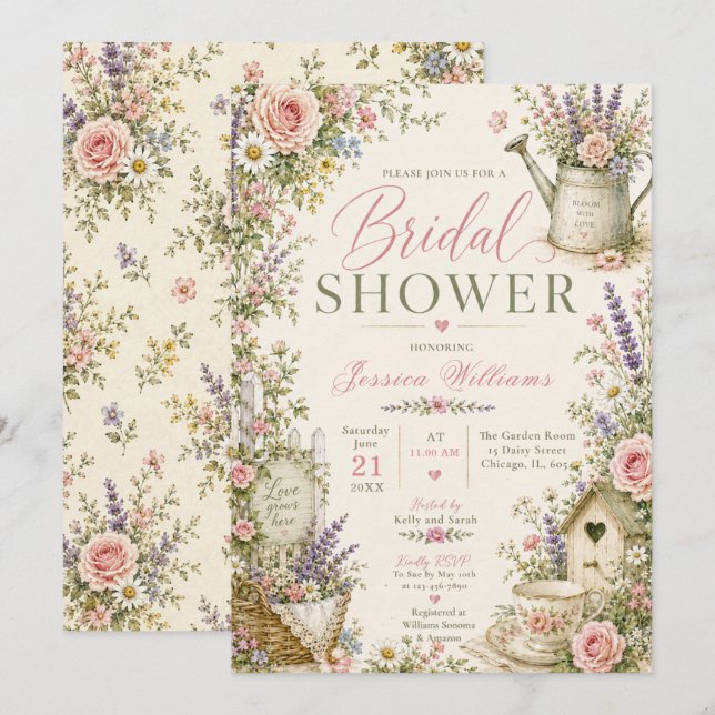 Garden Bridal Shower Invitation (Front/Back)