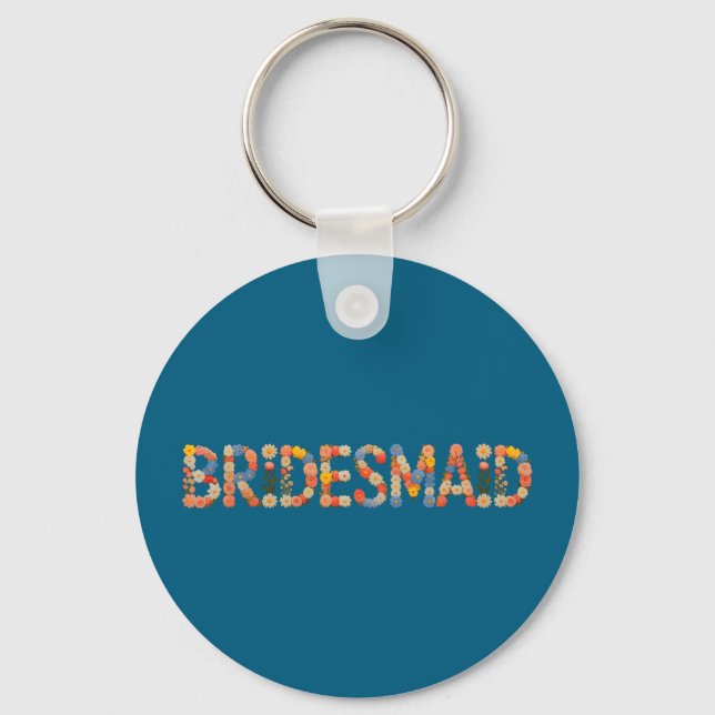 Garden bridesmaid bride team bridal future mrs key ring (Front)