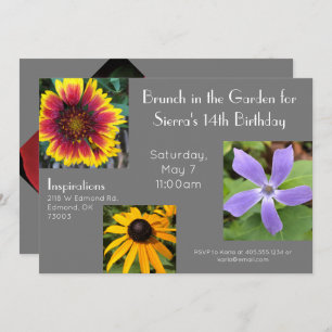 Garden Brunch Party Birthday Invitation