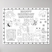 Garden Bugs Birthday colouring mat
