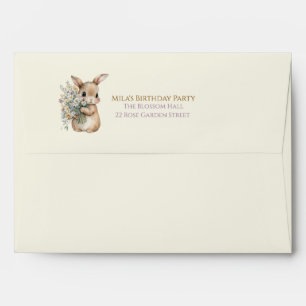 Garden Bunny Girl Birthday Party Envelope