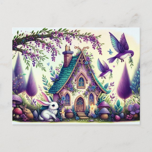 Garden bunny postcard. postcard (Front)