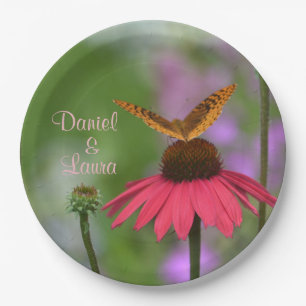 Garden Butterfly Wedding Paper Plate