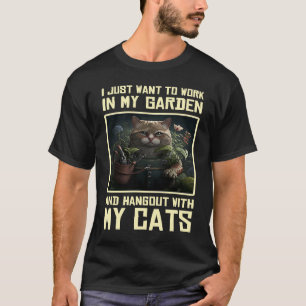 Garden Cat Kitten Gardening Landscaping Gardener T-Shirt