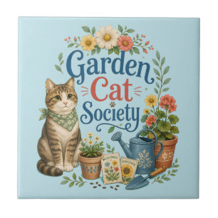 Garden Cat Society Cottagecore Florals Ceramic Tile