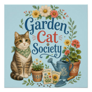 Garden Cat Society Cottagecore Florals Poster