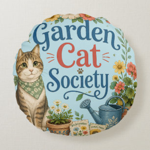 Garden Cat Society Cottagecore Florals Round Cushion