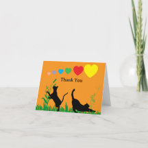 Garden Cats Folded Thank You Card