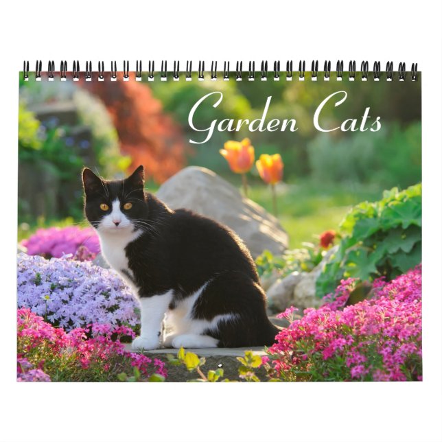 Garden Cats - size medium Calendar (Cover)