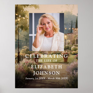 Garden Celebration of Life Funeral Welcome Sign