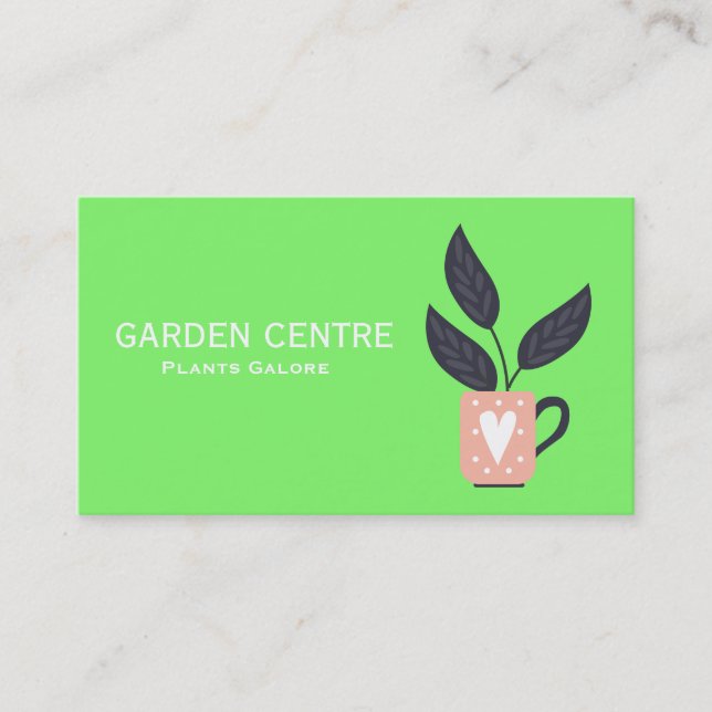Garden centre modern plants pastel business card (Front)