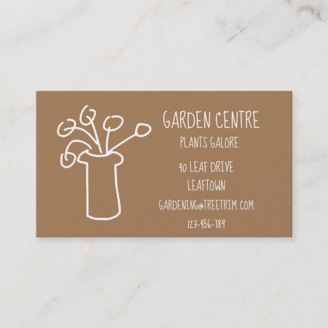 Garden centre modern simple white flower business card (Front)