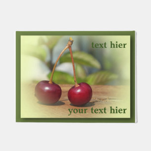 garden cherry and template for your text doormat