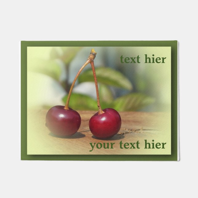 garden cherry and template for your text doormat (Front)