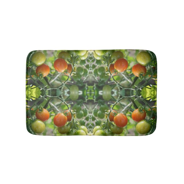 Garden Cherry Tomatoes Abstract Nature      Bath Mat (Front)