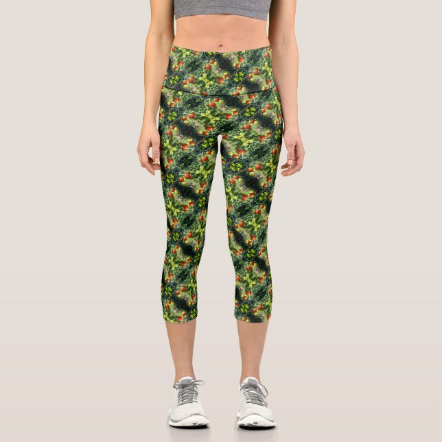 Garden Cherry Tomatoes Abstract Nature         Capri Leggings (Front)