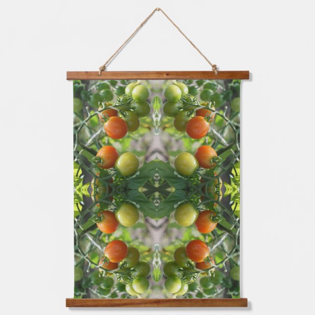 Garden Cherry Tomatoes Abstract Nature     Hanging Tapestry (Front)