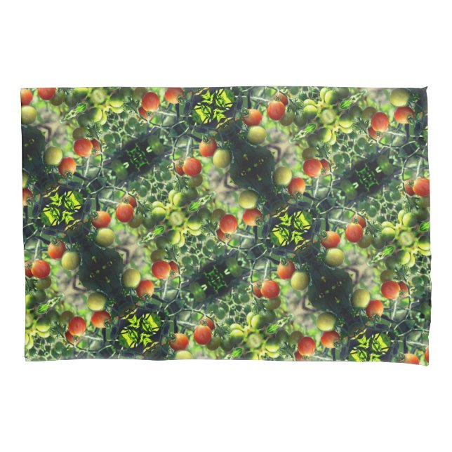 Garden Cherry Tomatoes Abstract Nature  Pillowcase (Front)