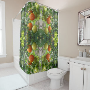 Garden Cherry Tomatoes Abstract Nature Shower Curtain